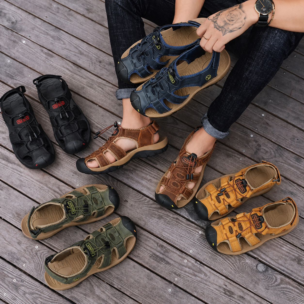 ErgoStride™ – Komfort-Sandalen für Herren für jedes Gelände